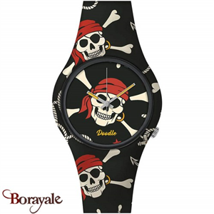 Montre DOODLE SKULL MOOD ROUGE Ø39mm