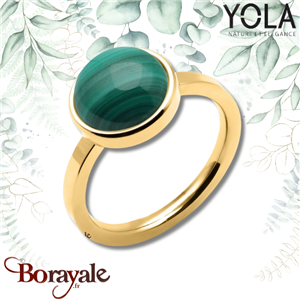 Bague Yola Nature Cabochon Acier plaqué IP rose IG-163-54