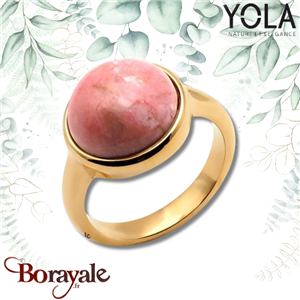Bague Yola Nature Cabochon Acier plaqué IP doré IG-169-54