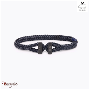 Bracelet PIG & HEN Icy Ike Bleu Marine - Gris Ardoise Noir Taille : M (18cm)