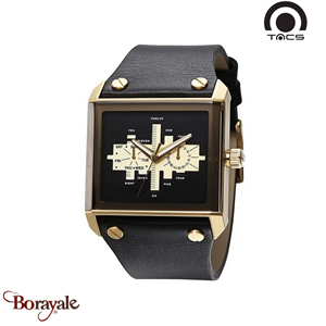 Montre Tacs Watch Multi-Screen doré noir Homme