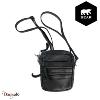 Besace Bear Design en Cuir de vachette lavé Noir Collection : Lavato