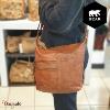 Sac bandoulière Bear Design en Cuir de vachette lavé Cognac Collection : Lavato