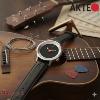 Montre AKTEO Art - Musique Guitare rouge 38 mm argent ronde AMu56