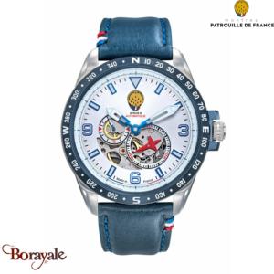 Montre Patrouille de France ATHOS 6 blanc cuir bleu 668153