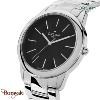Montre Homme Orlam Eternite cadran noir bracelet acier argenté étanche 10 ATM OR