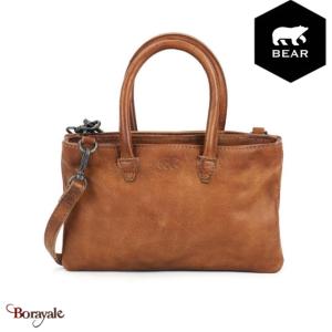 Sac à main mini Bear Design en Cuir de vachette grainé Cognac Collection : Calli