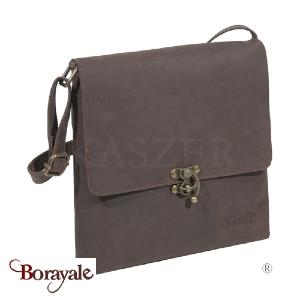 Sac bandoulière kaszer collection Kansas en cuir de buffle marron 20136-C6