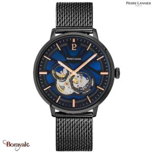 Montre PIERRE LANNIER Collection TRIO noir milanais automatique Homme