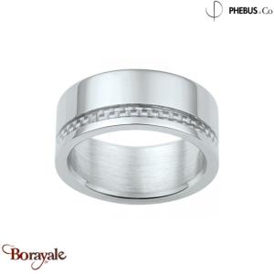 Bague homme Phebus acier carbone blanc taille 60 15-0293-B-60