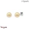 Boucles d'oreilles SPARK With EUROPEAN CRYSTALS  : Pearls 8 mm - Perle dorée