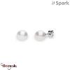 Boucles d'oreilles SPARK With EUROPEAN CRYSTALS  : Pearls 8 mm - Cristal blanc