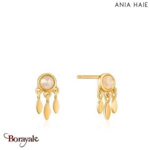 Boucles d'oreilles Ania Haie Midnight Fever Labradorite plaqué or 14 carats sur
