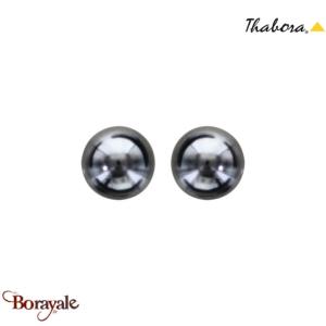 Boucles d'oreilles Thabora perles noires - réf. T019298N