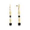 Boucles d'oreilles Spark Rose cristal autrichien sur argent doré G0382N