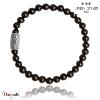 Bracelet Lauren Steven Perles Agate Noire LSB06M096