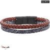 Bracelet Apollon acier, cuir italien rouge et nylon Homme  HY-345