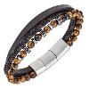 Bracelet All Blacks bijoux Homme acier et cuir 682353