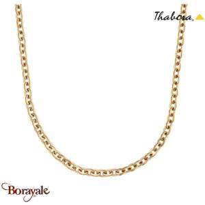 Chaîne Thabora acier doré - forçat 2 mm - 42 + 4 cm maille - réf. T137171J