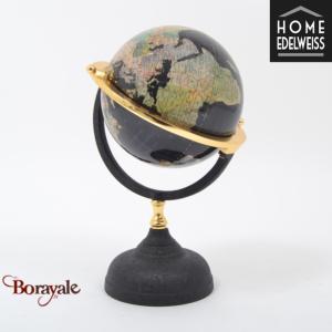 Grand Globe Terrestre Philéas 39 cm Noir & Or - Home Edelweiss JD833