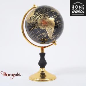 Grand Globe Terrestre Philéas 40 cm Noir et Or - Home Edelweiss JD835