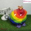 Grenouille tirelire décorative  Pomme Pidou Rainbow Taille XL