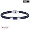 Bracelet Acier et cuir italien bleu, Collection: homme APOLLON