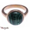 Bague Yola Nature Cabochon Malachite Acier plaqué IP rose IG-118-54