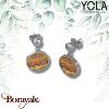 Boucles d'oreilles Yola Nature Œil de tigre Acier poli IK-519