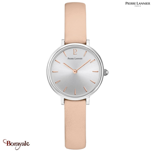 Montre PIERRE LANNIER Collection NOVA argenté cuir Femme