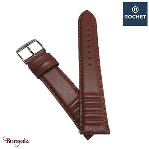 Bracelet de montre Rochet , Michigan de couleur : marron, 20 mm
