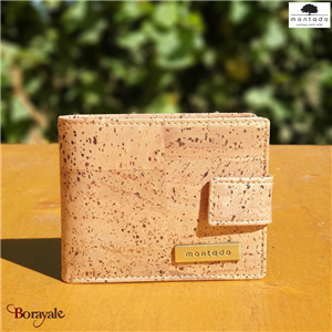 Portefeuille MONTADO en liège naturel, made in Portugal unisexe 528C17-NATURAL