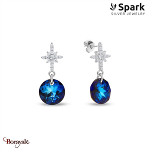 Boucles d'oreilles SPARK Silver Jewelry : Fino - Bleu bermude