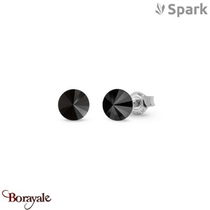Boucles d'oreilles SPARK With EUROPEAN CRYSTALS  : Sweet Candy 6mm - Noir jet