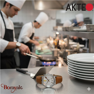 Montre AKTEO Profession Chef 38 mm argent ronde PGo06