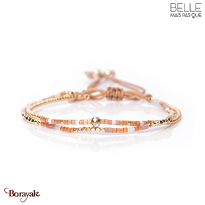 Bracelet Belle mais pas que, Peach Nougat, Perles de miyuki dorées à l'or fin