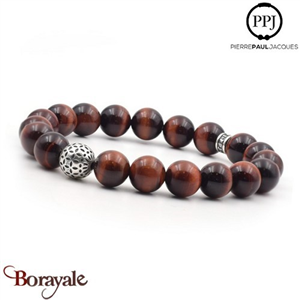Œil de taureau: Bracelet Pierres fines 10 mm PPJ Taille XL