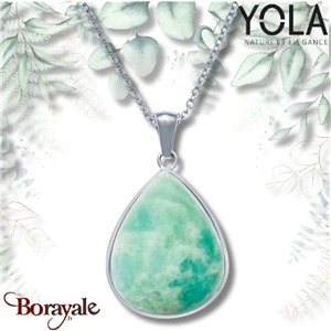 Collier Amazonite Acier Yola Nature femme