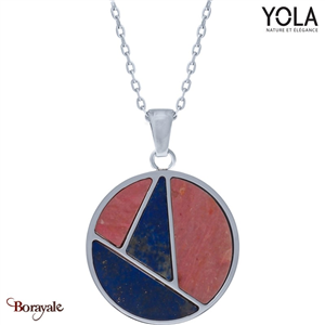 Collier Lapis Lazuli et rhodonite Collection Art déco YOLA NATURE