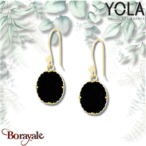 Boucles d'oreilles Onyx Doré Yola Nature femme