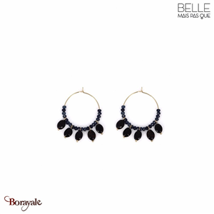 Boucles d'oreilles Belle mais pas que, Louise, Noire