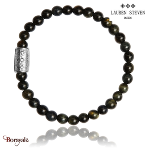 Bracelet Lauren Steven Perles Œil De Tigre Bleu LSB06M097
