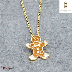 Collier en Acier doré Merveilles du monde