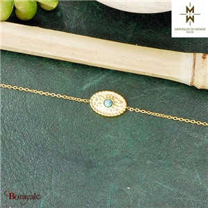 Bracelet en Acier doré Merveilles du monde