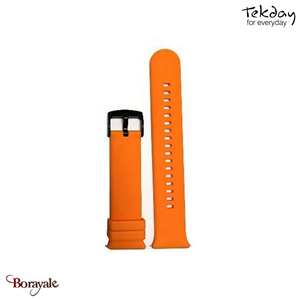 Bracelet TEKDAY Interchangeable Silicone orange, boucle noire