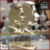 Buste 2 Visages Sur Pied or antique Home Edelweiss collection : Indiana 31 cm