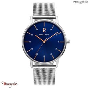 Montre PIERRE LANNIER Collection Cityline argenté milanais  Homme