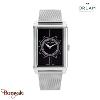 Montre Homme Orlam Epoque cadran noir bracelet acier bicolore doré étanche 5 ATM
