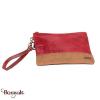 Pochette  KASZER collection Wyoming naturel clair et rouge carmin 227513-R