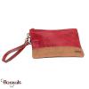 Pochette Kaszer collection Colorado en cuir de vachette naturel et rouge 227513